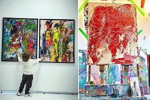 A 2-year-old artist is selling his paintings for as much as $7,000 — and collectors are snapping them up