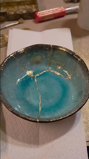 My first attempt at making a Kintsugi Bowl