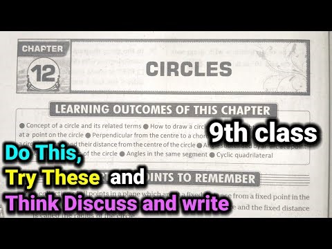 9th class | Maths | 12. Circles chapter |Do This | Try These | Think Discuss And Write | 9th class