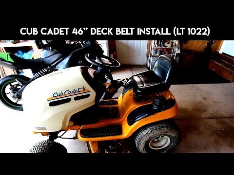 Cub Cadet LT 1022 46" deck belt install - lawn tractor belt pops off - riding lawn mower