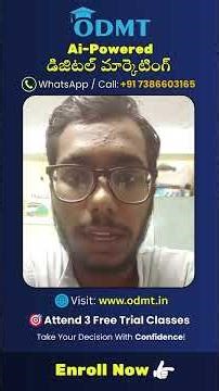Digital Marketing Course in Dilsukhnagar by ODMT - Student Review-7386603165#odmt #shorts #trending