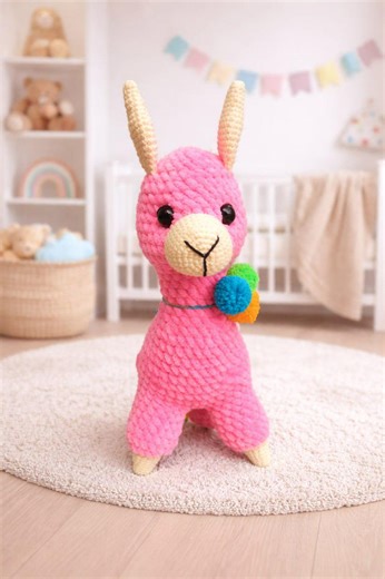 Pink Llama Crochet Pattern - Amigurumi Alpaca PDF Tutorial - Etsy