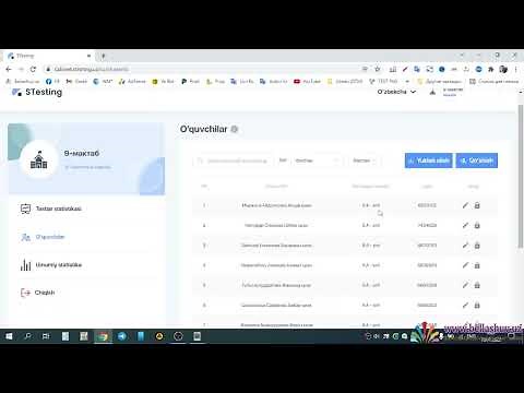 Stesting saytidan o'quvchilar uchun login va parol olish tartibi haqida