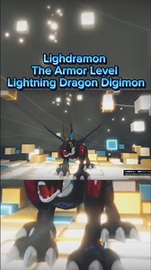 Lighdramon running across the field against the Titan Clan with lightning speed