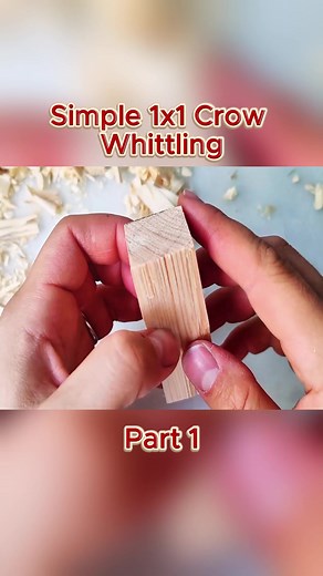Simple 1x1 Crow Whittling Step-by-Step for Beginners #whittling#woodcarving#beginnerwoodworking#satisfying#relaxing (1)
