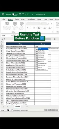 How to Extract Names from Combined Data in Excel using TEXTBEFORE (Step-by-Step)
