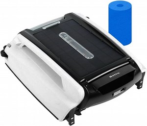 Betta Solar-Powered Robotic Automatic Pool Skimmer Cleaner with 30 Hour Cleaning Battery, Pool Skimmer Anti-Stuck Foam Noodle, and Re-Engineered Twin SCT Motors (White)