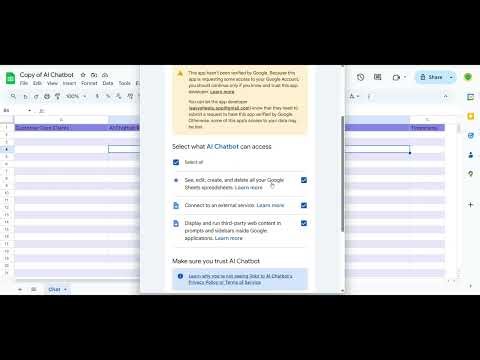 Google Sheets Web App AI Chatbot