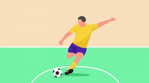 Animated Futsal sports. Sports concept. Full length animation illustration. High quality 4k footage
