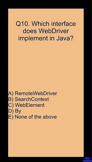Selenium Interview MCQ Question [#10] | QA Automation Testing | Selenium WebDriver