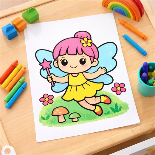 Printable Fairy Coloring Pages for Toddlers: Instant PDF Download - Etsy Canada
