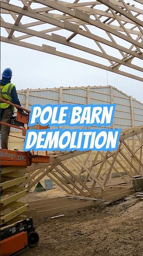 How to Tear Down a Pole Barn #construction #renovation #demolition #polebarn #barn #howto #shorts