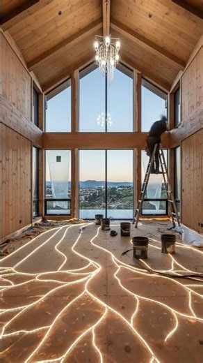 Luxury Lava Floor Installation Timelapse | Modern Mountain Living Room Transformation