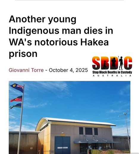 A young Aboriginal man has died in Western Australia's Hakea prison. The man, aged 30, was found unresponsive just before 4pm on Friday. The WA Department of Justice said prison staff including medical officers provided first aid to the man until St John WA paramedics arrived. The Department said on Saturday that "preliminary reports indicate that there were no suspicious circumstances" involved in the man's death. WA Police will prepare a report for the State Coroner, as is mandatory in the eve