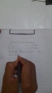 1) Find the co-ordinates of the midpoint of the line segment jo... | Filo