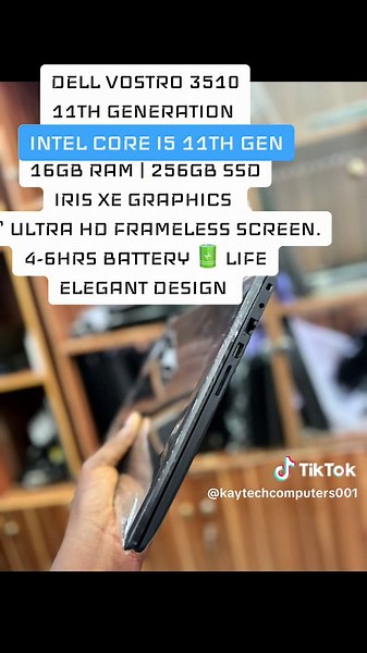 Laptop — Highlights: System Manufacturer: DELL Year of Manufacture: 2021 System Model: DELL VOSTRO 15 3510 11TH GENERATION Processor: 11TH GENERATION Intel(R) Core(TM) i5-1135G7 CPU @ 2.42 TURBO ~4.0GHz X64-based PC Total Cores: 8 Total Threads: 8 Memory Type:16 RAM (PC4) Storage Type: 256GB SSD Display Properties:INTEL IRIS Xe GRAPHICS Screen Size: 15 INCHES FULL HD SCREEN (1920 x 1080) Installed OS: Windows 11 Pro (Activated) Features: HDMI: YES✅ KEYBOARD LIGHT 💡 Webcam: YES ✅ Wifi a: YES ✅ B