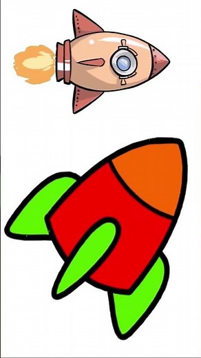 How To Draw A Rocket Easy Step By Step 🚀 Drawing For Kids