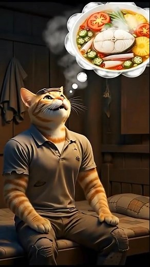 #Kitten Braves Rain for Sick Dad’s Sour Fish Soup | Heartwarming Ending#shorts# | cartoon dhamal kids party