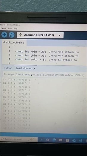 How to control joystick in Arduino Uno with serial monitor #uno #arduino #simpleproject #coding