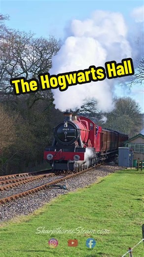 Wightwick Hall Steam Train Arrives at Kingscote Station