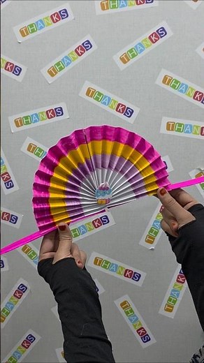 How to make paper fan craft tutorial short video #fan #craft #shorts #cartoon #anayavideo #youtube