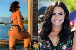 Demi Lovato shows off curves for 'national cellulite day' in stunning bikini shot