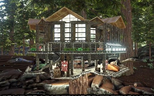 Ark建造-如何建造平台树屋（速建）