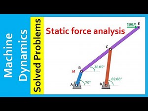 Machine Dynamics, Solved Problems, Static force analysis, Chebychev-lambda (Hoeken) (2 methods)