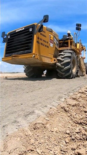 Soil stabilization. #construction #engineering #soil #foundation #cat #mixer #paving #road
