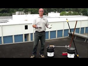 How to Apply low-odor Roof Maintenance Coating on flat roof - Karnak 220 Fibered Asphalt Emulsion