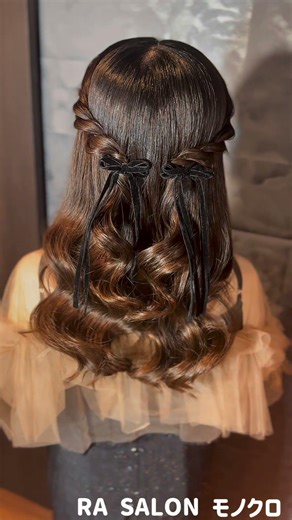 ねじりハーフアップ✖️ベロアリボン🎀🩷大人かわいいヘアメで相手の心を掴んじゃおう❤️ #ヘアアレンジ #ヘアセット #大人かわいい #ねじりハーフアップ#ハーフアップ#虎ノ門#港区ヘアメ
