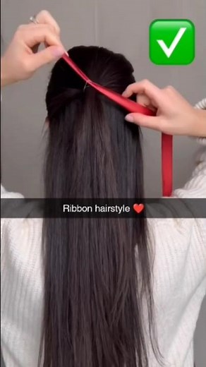 Easy Ribbon bow 🎀 hairstyle 💫❣️#hairstyletutorial#hairhacks#ribbonbows#ribbonhairstyle#cutehairstyle