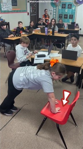 Impossible Chair Challenge in Classroom 😱 #shorts