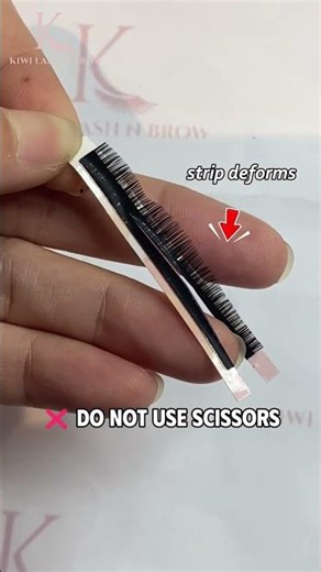 Cutting lash strips properly: