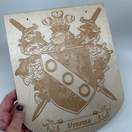Venema Family Crest - Heraldry Shield - Coat of Arms - Etsy UK
