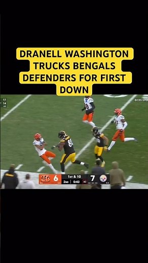 DARNELL WASHINGTON DESTROYS 3 BENGALS DEFENDERS FOR FIRST DOWN