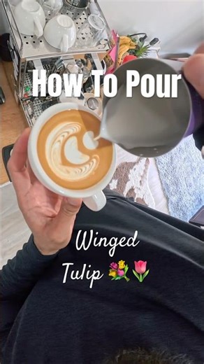 Tulip Latte Art with Perfect Stacking – Master This in 30 Seconds! #LatteArt #CoffeeArt #shorts