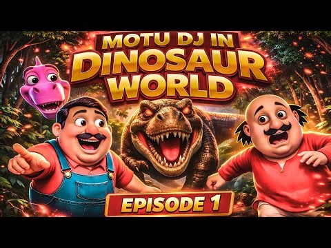 Motu DJ Dinosaur Duniya Me Phas Gaye?! 😱 T-Rex Se Bhagam Bhag | Funny Hindi Cartoon Story