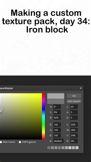 Making a custom texture pack, day 34: Iron block #texturepack #minecraft