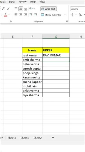 Excel Trick #9/500😳Convert Text Case in Excel 😲 | UPPER Trick #excelshorts