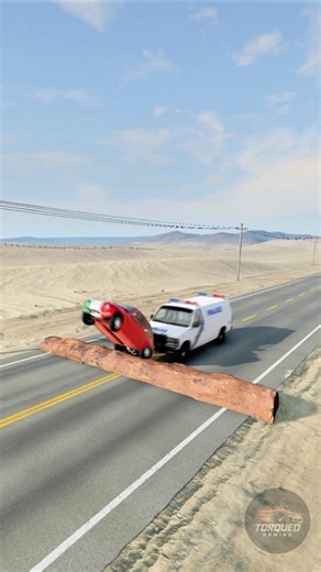 Vehicles vs Wooden Log Breaker 😱 | #beamngdrive #beamngexperiments #beamng #viral #crash