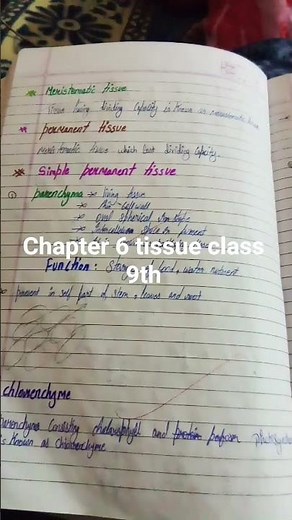 important notes of class 9th in chapter 6 tissue