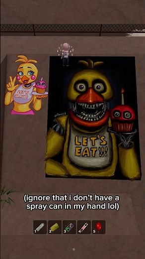 drawing withered chica ! #roblox #fnaf #fivenightsatfreddys #witheredchica #robloxspraypaint #art