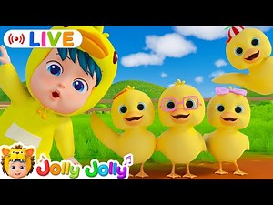 LIVE🔴Learn to Count with Ten Little Duckies, Five Little Ducks + More | Jolly Jolly & Number Song