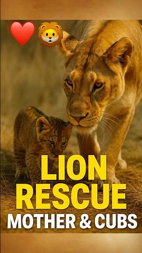 Epic Lion Rescue: Mother and Cubs in the Wild 🌍🐾 | Heartwarming Safari Moment #lionrescue