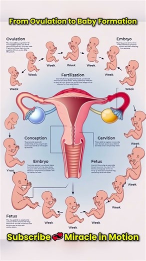 From Ovulation to Baby Formation👶The Miracle of Human Development #shorts #miracleinmotion#ovulation