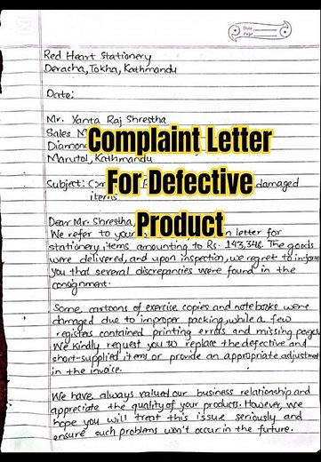 Complaint letter of defective/damaged product How to Write a Letter of Complaint | Format, Example