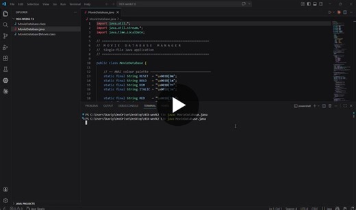 #java #moviedatabase #internship #hexsoftwares #projectshowcase #programming #softwaredevelopment #studentdeveloper #buildinpublic | Kaviya B