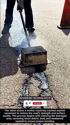 Restoring Durability: Asphalt Crack Repair in Action !! #innovation #tool