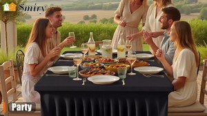 Smiry Spandex Tablecloth, Elastic Fitted Stretch Tablecloth for 5FT Rectangle Tables, Waterproof Washable Table Cover Skirt for Outdoor, Wedding, Banquet & Parties (Turquoise, 60Lx30Wx30H Inch)